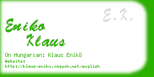 eniko klaus business card